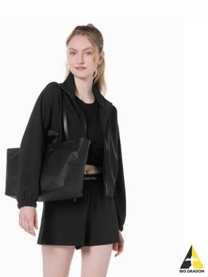 JEANS Women s Black CKJ Ultra Light Rubberized Long Day Shopper Bag DH3509 001 - CALVIN KLEIN - BALAAN 2