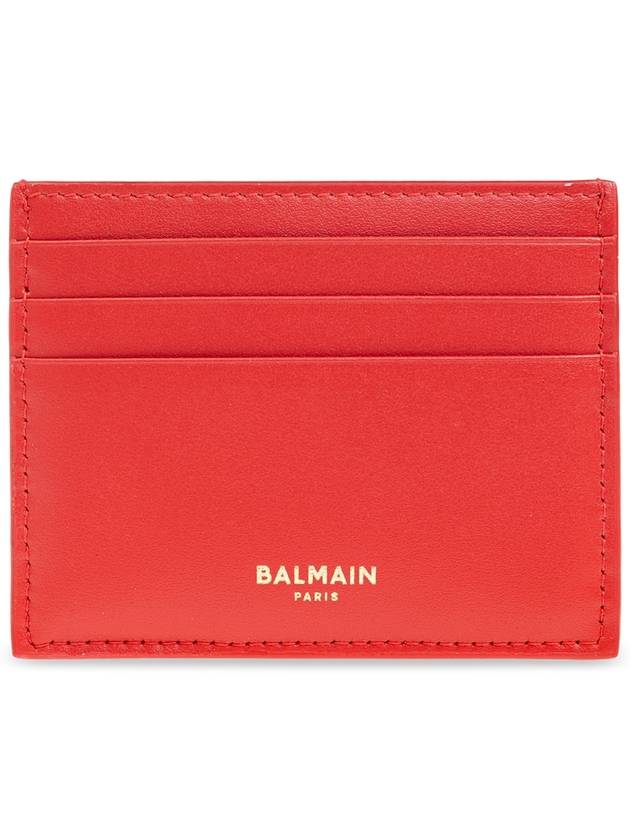 Balmain Leather Card Holder, Women's, Red - BALMAIN - BALAAN 2