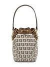 Mon Tresor FF Motif Bucket Bag Brown - FENDI - BALAAN 9