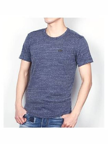 Men Short Sleeve TShirt Pocket Round Bokashi Blue 8DJ - DIESEL - BALAAN 1