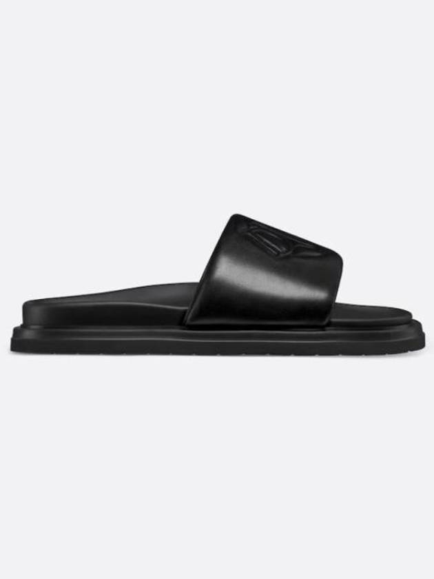 Aqua Quilted Smooth Calfskin Sandal Black - DIOR - BALAAN 4