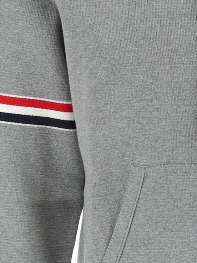 Cotton Milano Armband Zip Up Hoodie Light Grey - THOM BROWNE - BALAAN 4