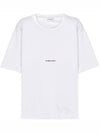 Rive Gauche Short Sleeve T-Shirt White - SAINT LAURENT - BALAAN 2