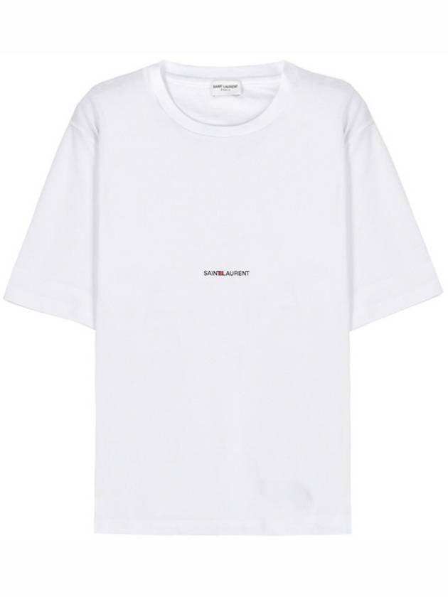 Rive Gauche Short Sleeve T-Shirt White - SAINT LAURENT - BALAAN 2