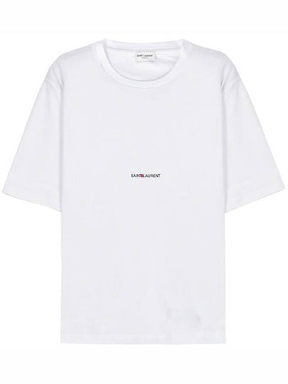 Rive Gauche Short Sleeve T-Shirt White - SAINT LAURENT - BALAAN 2