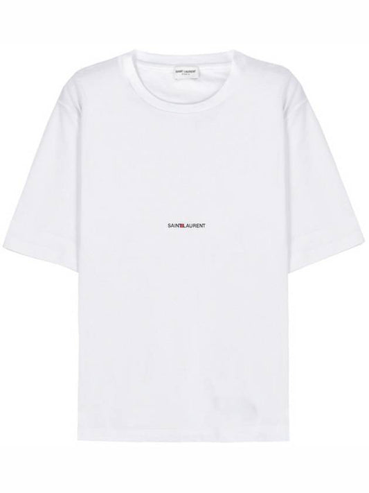 Rive Gauche Short Sleeve T-Shirt White - SAINT LAURENT - BALAAN 2