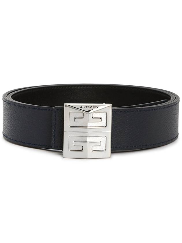 Men's 4G Logo Grain Leather Reversible Belt Black - GIVENCHY - BALAAN.