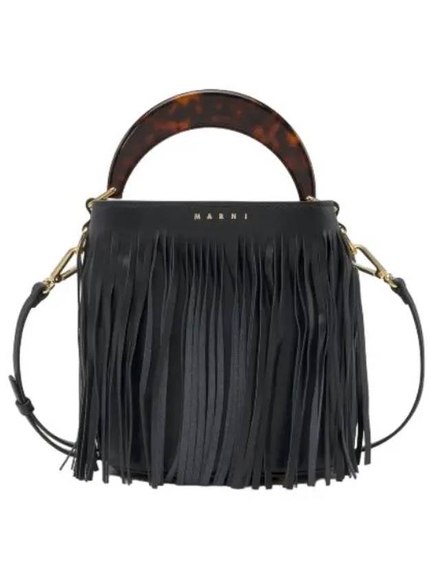 Small Calfskin Venice Bucket Bag Black Maroon Shoulder - MARNI - BALAAN 1