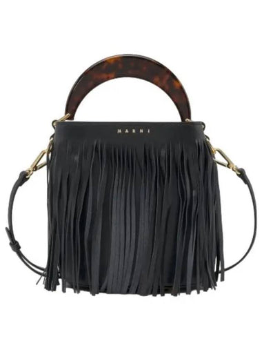 Small Calfskin Venice Bucket Bag Black Maroon - MARNI - BALAAN 1