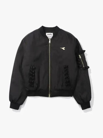 Diadora Cross Coat Bomber Jacket Women BLACK - DIADORA - BALAAN 1