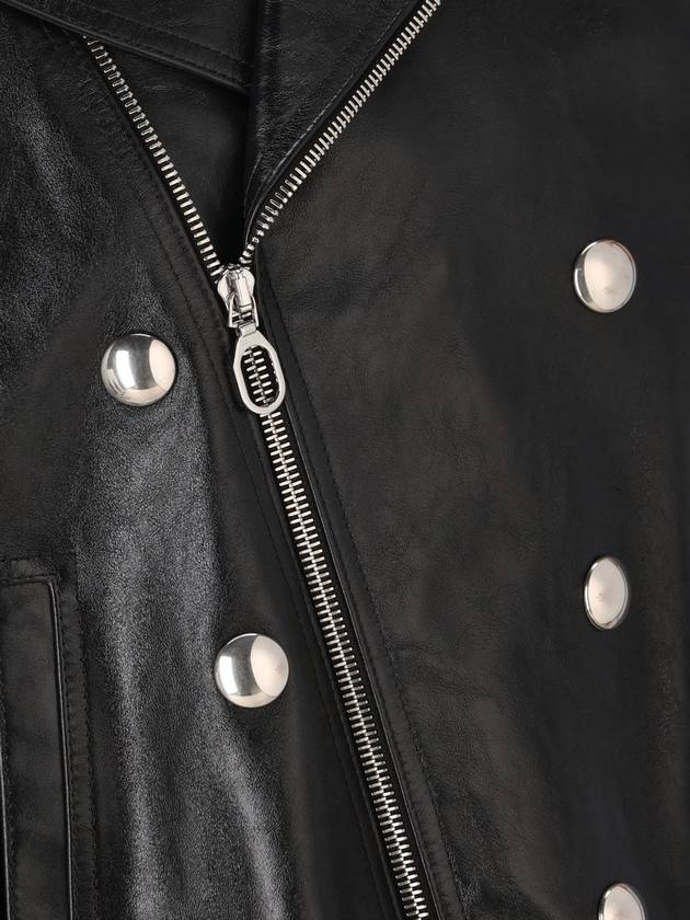 Cabochons Calfskin Biker Jacket Black - CELINE - BALAAN 4