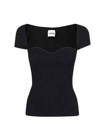 t shirt women ita top black ivory - KHAITE - BALAAN 1