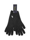 Signature Pony Cable Knit Cashmere Gloves Black - POLO RALPH LAUREN - BALAAN 3