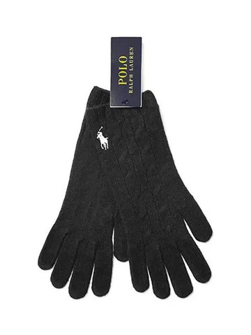 WC0528 001 Signature Pony Cable Knit Cashmere Touchscreen Gloves - POLO RALPH LAUREN - BALAAN 1