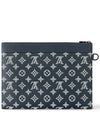 Men's Pochette To Go Monogram Shadow Leather Pouch Bag Ink Blue - LOUIS VUITTON - BALAAN 2