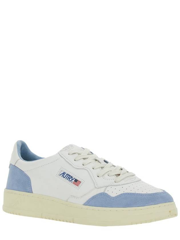 'Medalist Low' White Low Top Sneakers With Side Logo Detail In Leather And Suede Man - AUTRY - BALAAN 2