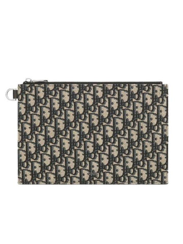 Oblique Jacquard A5 Pouch Beige - DIOR - BALAAN 1