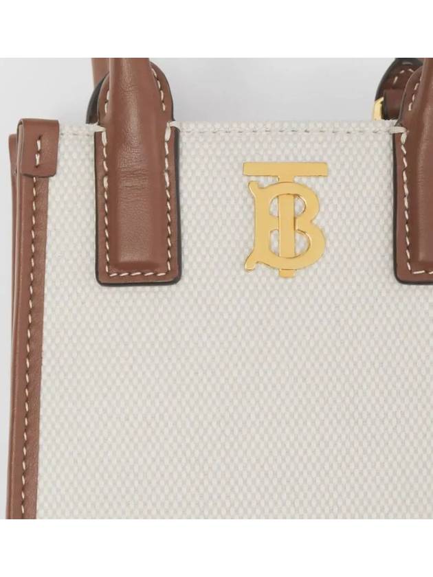 Frances Canvas Leather Mini Tote Bag Ecru Tan - BURBERRY - BALAAN 10