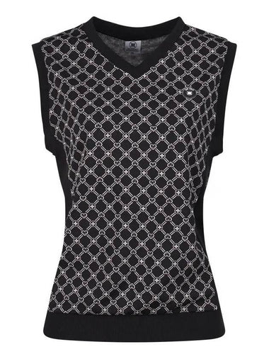 Women s V neck Pattern Vest MW4A534W - LUX GOLF - BALAAN 1