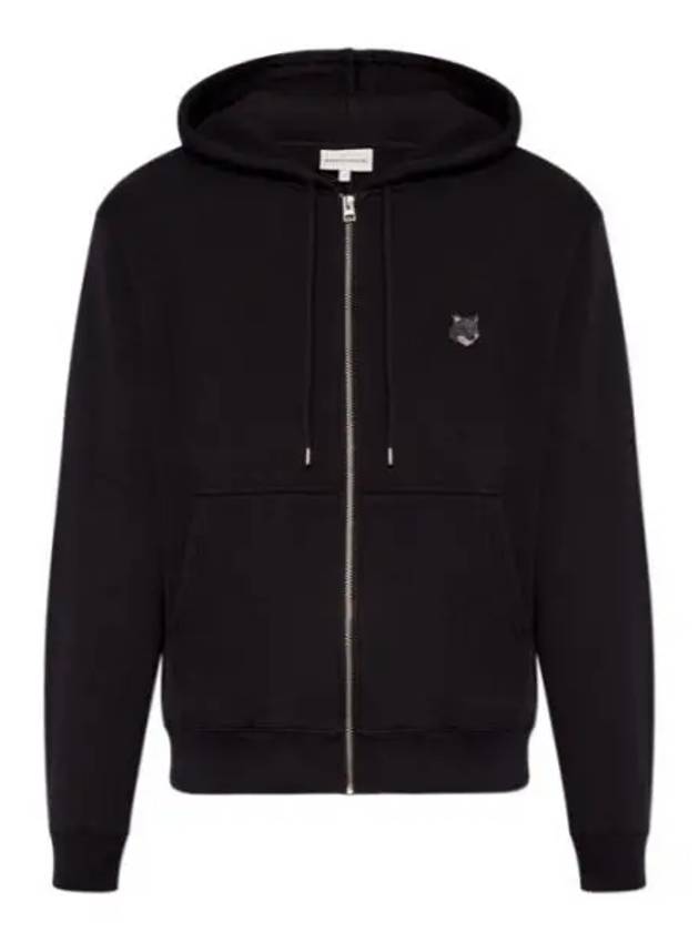 Bold Fox Head Patch Cotton Zip-Up Hoodie Black - MAISON KITSUNE - BALAAN 2