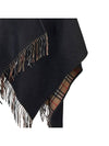 Check Reversible Wool Cape Black - BURBERRY - BALAAN 7