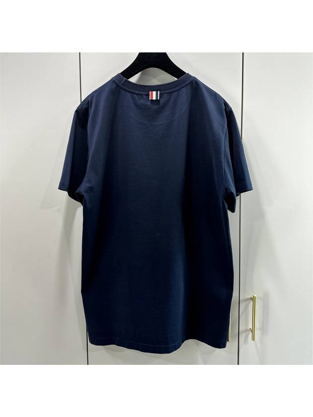 Size 3 TB Men s Side Slit Relaxed Short Sleeve T Shirt Navy - THOM BROWNE - BALAAN 9