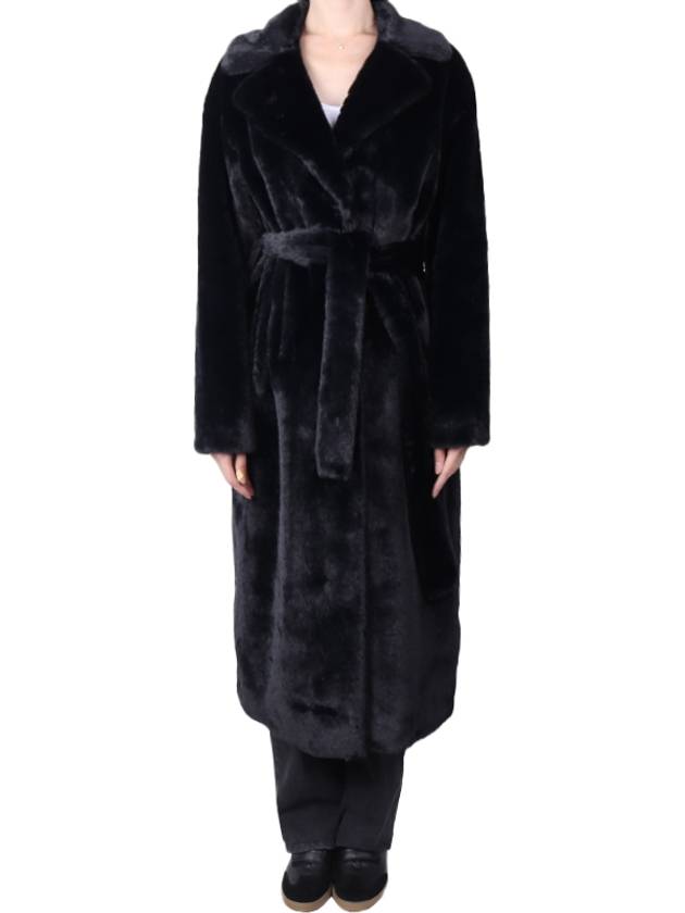 Belt Fur Coat Black - HERNO - BALAAN.