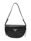 Arque Leather Shoulder Bag Black - PRADA - BALAAN 2