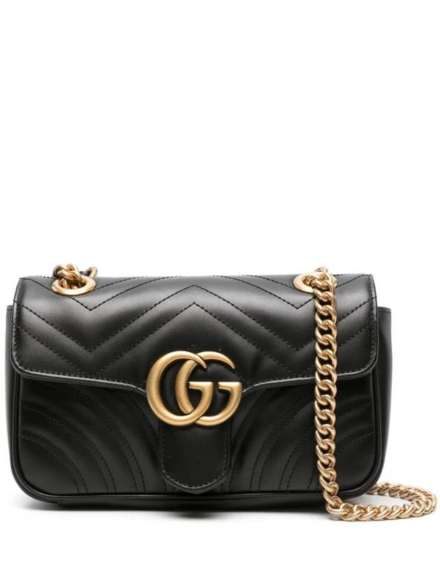 GG Marmont Matelasse Gold Chain Mini Cross Bag Black - GUCCI - BALAAN 2