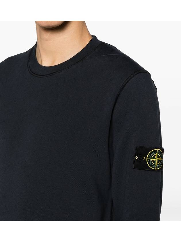 Wappen Patch Garment Dyed Sweatshirt Navy - STONE ISLAND - BALAAN 8