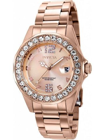 Invicta Pro Diver Quartz Crystal Rose Gold Dial Ladies Watch 37698 - INVICTA - BALAAN 1