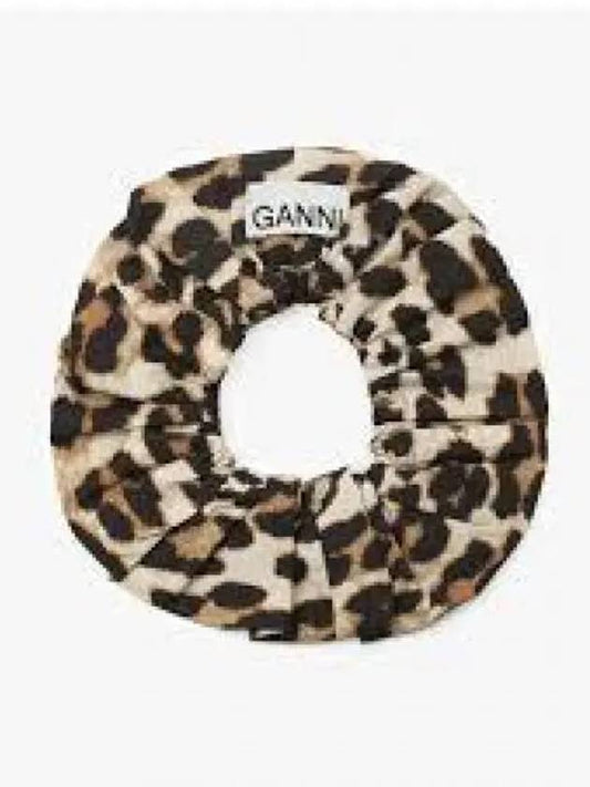 Leopard Cotton Scrunchie Brown - GANNI - BALAAN 2