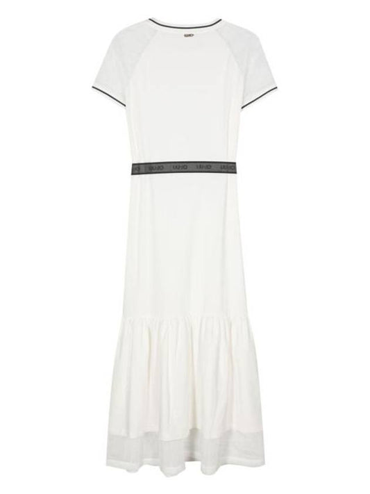 Women s Semi See through Panel Belt Dress TA4264JS088 10604LIGHT IVORY BPG - LIU JO - BALAAN 2