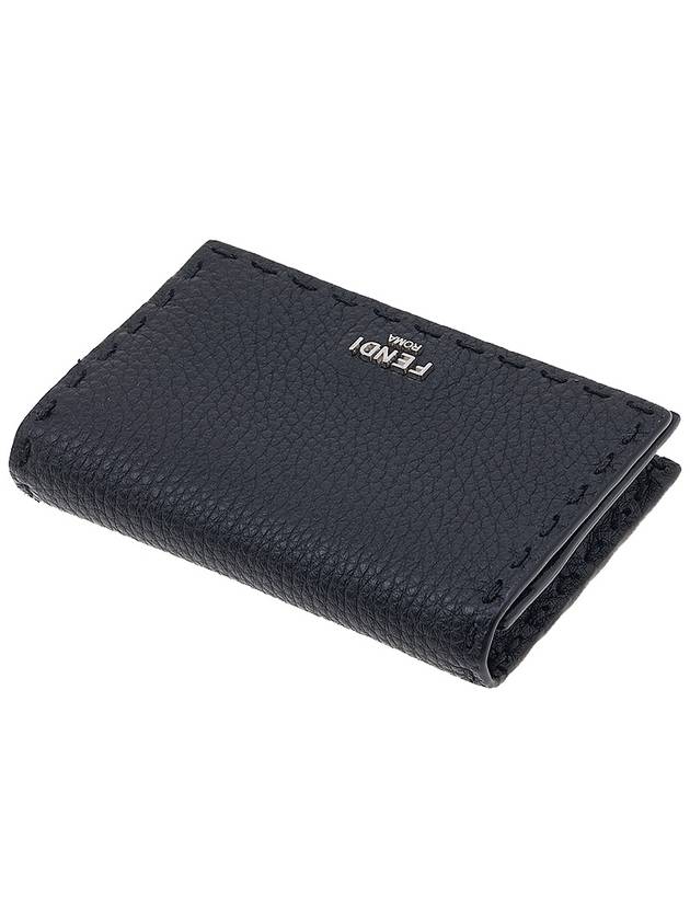 Selleria Logo Leather Card Wallet Black - FENDI - BALAAN 5