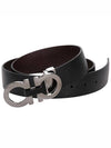 Reversible Gancini Belt Black Hickory - SALVATORE FERRAGAMO - BALAAN 7