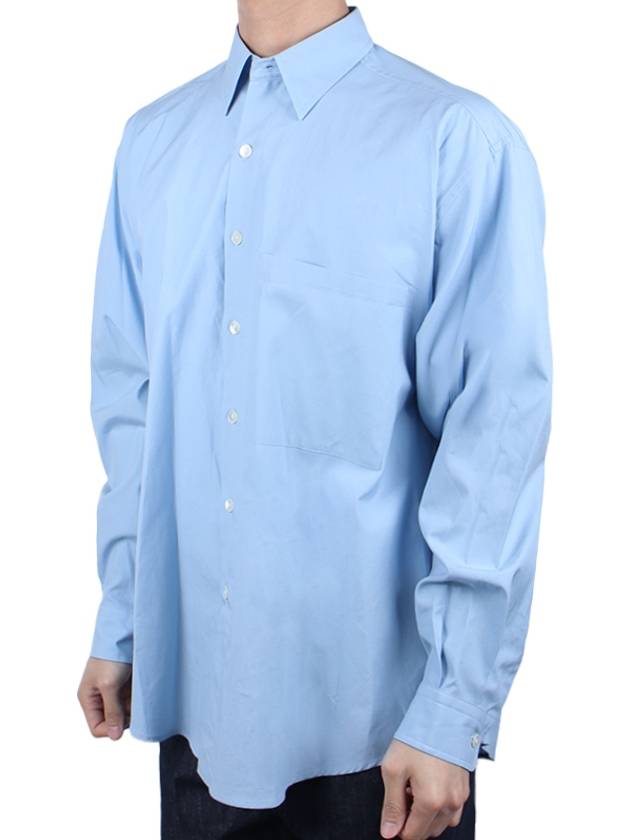 24SS Men's Washed Pins Twill Big Shirt Sax Blue A24SS02TN SAXBLUE - AURALEE - BALAAN 3