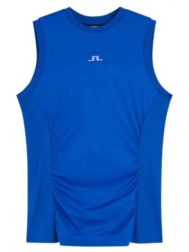 Hanna Logo Round Neck Sleeveless Blue - J.LINDEBERG - BALAAN 2