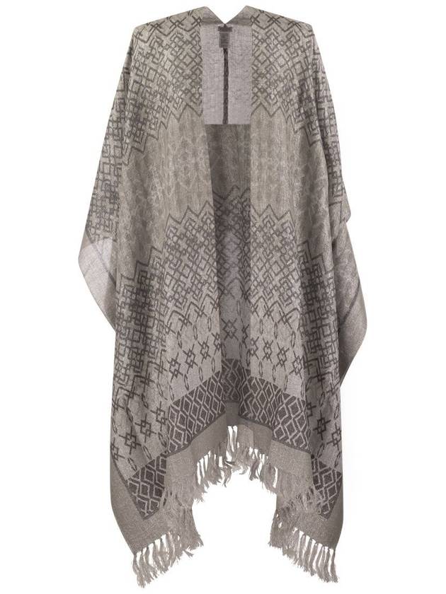 Ethnic Print Fringe Poncho MSCDARP70P_CIA37 - BRUNELLO CUCINELLI - BALAAN 2