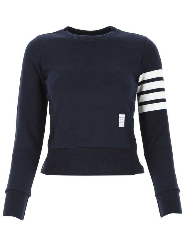 Engineered 4 Bar Stripe Loopback Jersey Knit Crewneck Sweatshirt Navy - THOM BROWNE - BALAAN 2