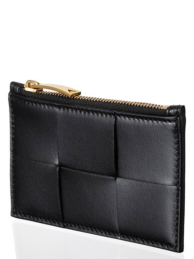 Intrecciato Zipper Card Wallet Black - BOTTEGA VENETA - BALAAN 3