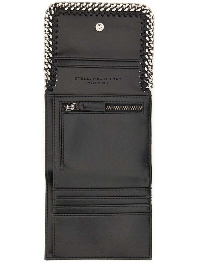 Silver Falabella Small Flap Ring Wallet Black - STELLA MCCARTNEY - BALAAN 4