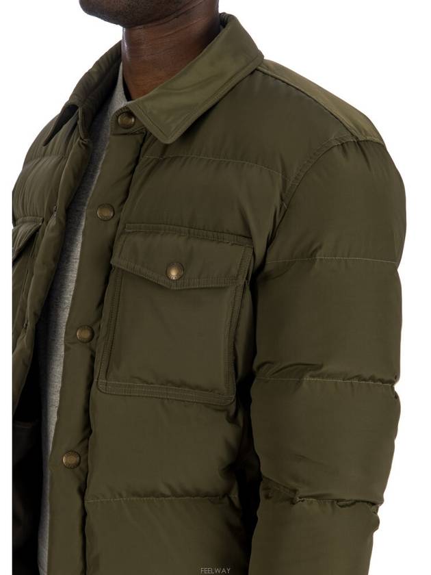 Men's Shirt Padded Jacket Green - TOM FORD - BALAAN 3