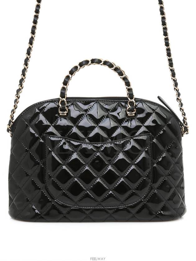 Small Shopping Bag Patent Gold Metal Black Chain Cross AS3969 - CHANEL - BALAAN 4