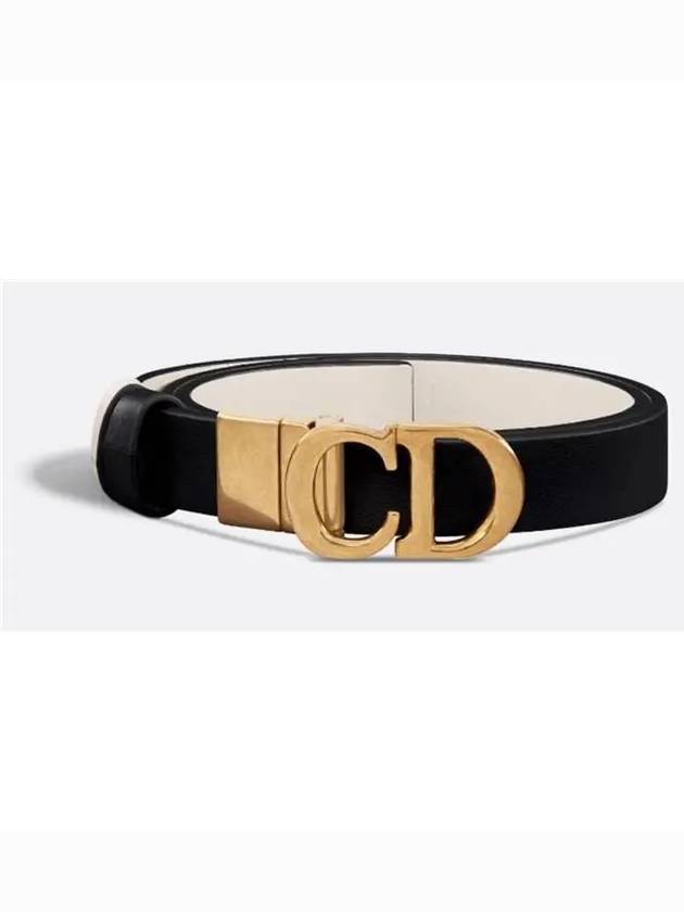 Saddle Reversible Smooth Calfskin Belt Black - DIOR - BALAAN 4