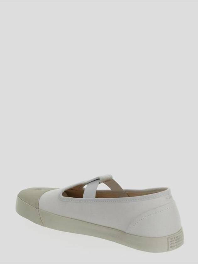 On The Deck Tabi Cotton Ballerina Flats Shoes White - MAISON MARGIELA - BALAAN 4