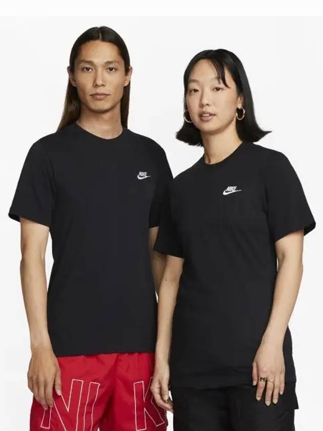 NSW Club French Terry Short Sleeve T-Shirt Black - NIKE - BALAAN 2