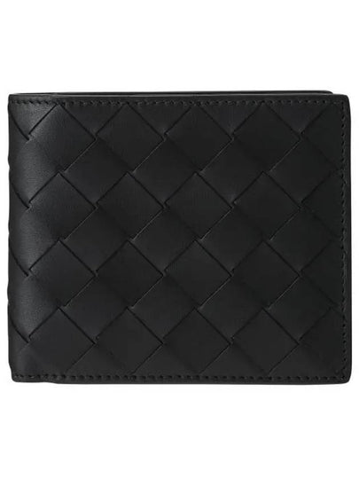 Intrecciato Leather Half Wallet Black - BOTTEGA VENETA - BALAAN 2