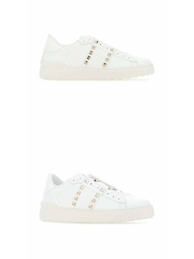 Rockstud Untitled Open Low Top Sneakers White - VALENTINO - BALAAN 5