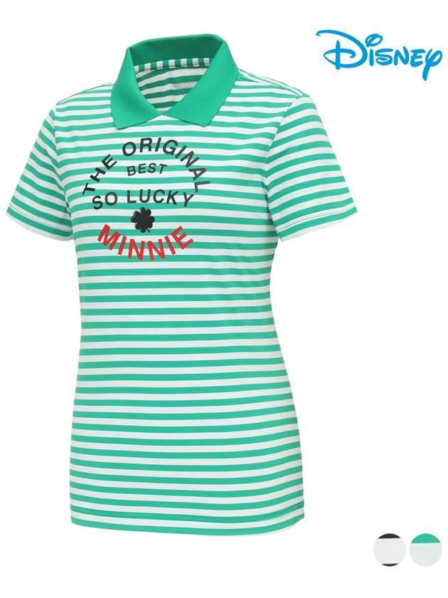 Striped Short Sleeve Collar T-Shirt DN2LTS034 - DISNEY GOLF - BALAAN 1