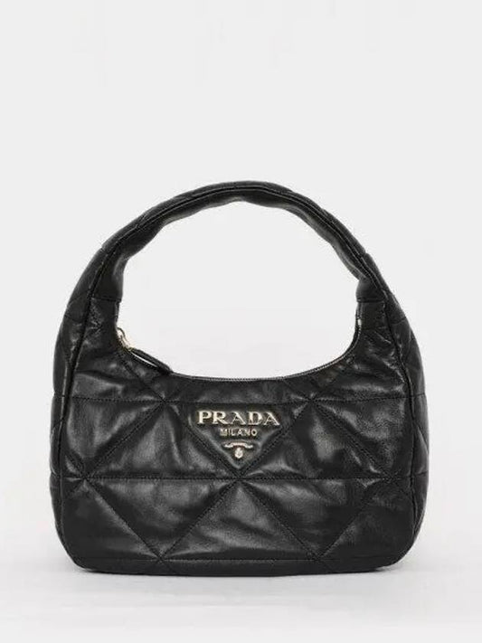 Logo Quilted Leather Shoulder Bag Black - PRADA - BALAAN 2